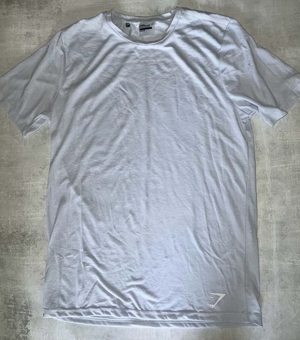 Gymshark Crest T-Shirt Light Grey Marl Size L Men's Athletic Short Sleeve